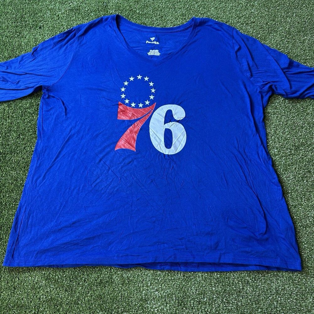 Philadelphia 76ers Womens Royal 3XL Long Sleeve Shirt NWOt